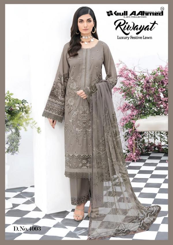 Gull Aahmed Riwayat Vol 4 Lawn Collection Karachi Dress Materials